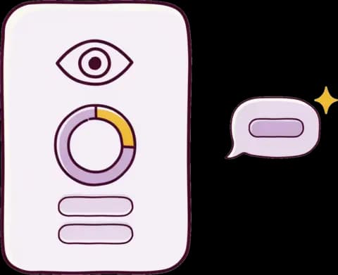 AI Visibility Snapshot report card showing a visibility score, beside an AI answer bubble naming a business